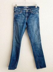 VINCE Slim Straight Light Wash Mid Rise Blue Jeans