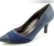 Gladdys Navy Blue Textured Pumps Heels Women’s Size 8