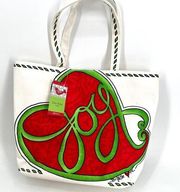 NWT Brighton Love & Joy Canvas Tote Bag Christmas Holiday Limited Edition