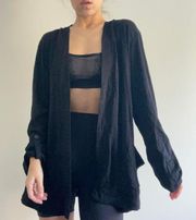 Black Cardigan Long Sleeved Sweater