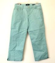 NEW NWT NINE WEST Chrystie Capri Jeans Light Blue Mid Rise Cotton Blend Denim 6