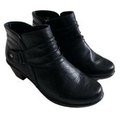 Easy Street Danita Bootie Black Ruched Overlay Side Zipper Ankle Boot Size 8W