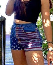 USA Stars And Stripes Denim Shorts