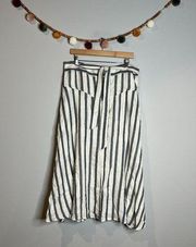 NWT Roolee linen blend striped midi skirt