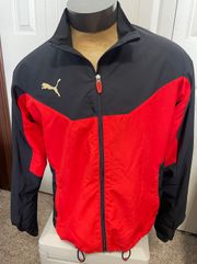 Mens Large Black/Red Full ZIP Light Jacket