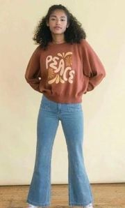 Christy Dawn The Sonny x Sun Keep Rust Sweater Sweatshirt NWT Size Large