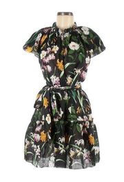 NWT Christy Lynn Lisa in Como Black Floral Lined Belted Dress M $425