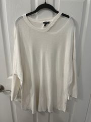 White 3/4 Sleeve Size 3X Lightweight Sweater