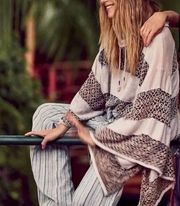 Free People Sand Mama Crochet Poncho Sz Small