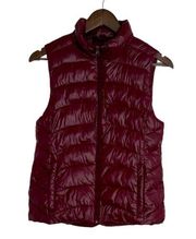 Loft burgundy, zippered puffer vest women’s XS