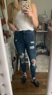 High Waisted Distressed Jeans