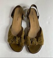 Proenza Schouler Green Suede Bow Front Slip On Shoes Size 40