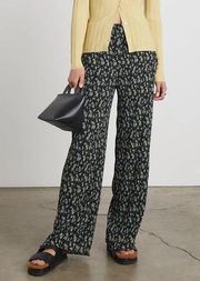 WhoWhatWear MADDEN High-Waisted Plissé Pants, Disty Floral New w/Tag Retail $158