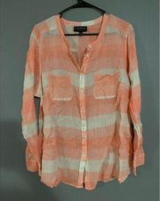 Lane Bryant Button Up Pocket Top Size 18/20