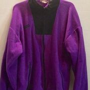 COLUMBIA PULLOVER Zip FRONT WARM PURPLE BLACK XL