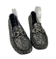 *Donald Pliner Vanda Croc Embossed Driving Moccasin Womens Size 10 Horsebit Flat