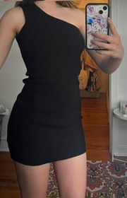 Black Asymmetrical Mini Dress