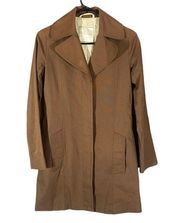 Talula Babaton Brown Cotton Collared Jacket Women Sz XS