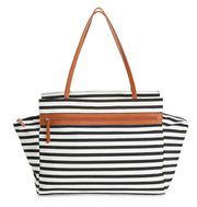 Nautical Striped Canvas Overnighter Bag