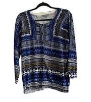 Joseph A. Top Women's Size XL Button Up Sweater Lightweight Long Sleeve Blue
PL