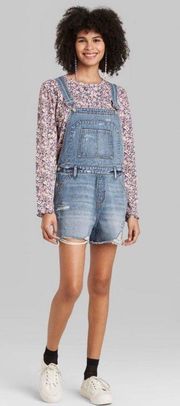 target Distressed Denim Short Overalls Shortalls Shorteralls