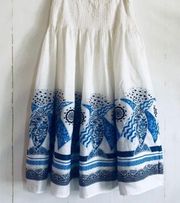 Coldwater Creek White Blue Embellished Maxi Skirt/sundress