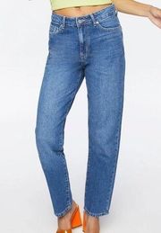 Forever 21 Premium Women's Dad Jeans Mid Rise Relaxed Straight Leg Blue Size 28