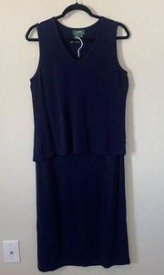 Ralph Lauren Lauren  Navy Blue Skirt and Tank Top 2 Piece Set Co-Ord Medium