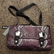 Apt. 9 Purse Purple/Silver Faux alligator