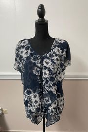 NWT  Sand Dreams Wedgewood Blue Blouse