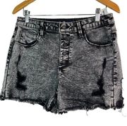 Indigo Rein Charcoal Distressed High Rise Shorts 15/31