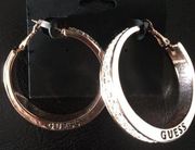 Guess 2 rows Pave crystal Hoops