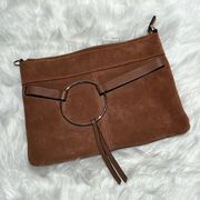 Melrose and Market Brown Suede Clutch B94