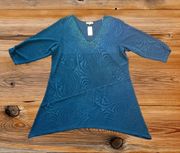 2XL Blue Tunic Blouse