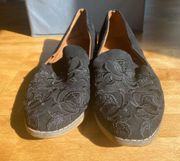 Indigo Rd Black Embroidered Faux Suede Loafers Sz 9M