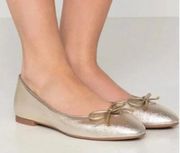 Stuart Weiztman Gold Ballet Flats Size 6.5 Gabby Formals Special occasion