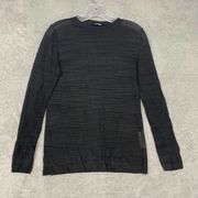 MM Lafleur Sweater Womens XS Black Sheer Pullover Viscose Crew Neck