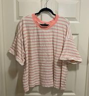 Old Navy  short sleeve coral stripe textured shirt size 3X