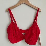 COLSIE  WOMEN'S LACE TRIANGLE BRALETTE RED Intimately underware M