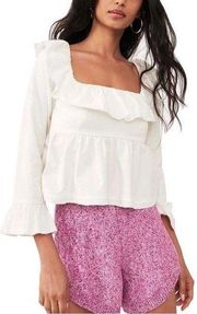 TULLA RUFFLE TIE BACK BLOUSE