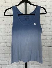 True Religion Ombre Blue Ribbed Knit Tank Top