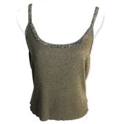 Carmen Marc Valvo Collection Beaded Sleeveless Sparkle Blouse