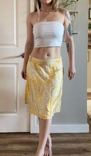 Yellow Paisley Silk Skirt