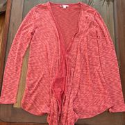 Volcom Style GO TO WRAP Salmon Lightweight Open Cardigan