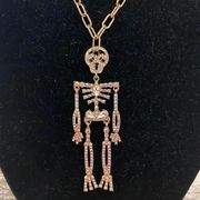 Piper Gold Tone K Crystal Large Skeleton Pendant Necklace