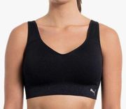 Puma Sports Bra Womens X Large Black Seamless Nylon Racerback Padded Multi-Way