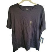 Falls Creek Navy Blue Y2K Basic Crewneck Women's T-Shirt Top Size XL
