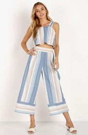 Cleobella Two Piece Casual Summer Cropped Tank Wide Leg Cotton Set Size Small