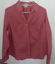 Van Heusen Women’s Long Sleeve Pink Button Up Large