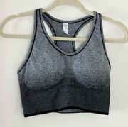 MNK Marc New York Sz XL Gray Black Ombre Sports Bra Racerback